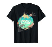 Alex - Nom de garçon Cool avec des Dinosaures colorés T-Shirt