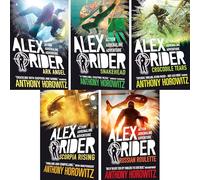 Alex Rider Mission Series by Anthony Horowitz: Ark Angel, Snakehead, Crocodile Tears, Scorpia Rising & Russian Roulette - High-Stakes Thrills and Action for Young Readers (5-Book Set)