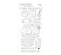 Alex Syberia Designs Lot de 4 tampons Pingouin Love