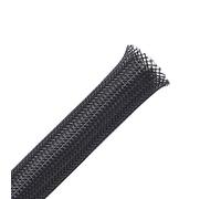 Alex Tech 22mm-30m Gaine Câble Tressée Extensible Manchon de Câble Cache Fil Rangement Câble Protege Câble pour Câbles Automobiles Fils - Noir