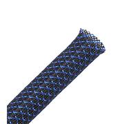Alex Tech 6mm-30m Gaine Câble Tressée Extensible Manchon de Câble Cache Fil Rangement Câble Protege Câble pour Câbles Automobiles Fils - Noir Bleu