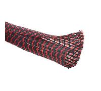 Alex Tech 6mm-7.7m Gaine Câble Auto-Fermeture Manchon de Câble Cache Câble Range Câble Gestion des Câbles pour Ordinateur, Automobile - Noir Rouge