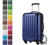 Alex - Valise bagage à main avec extension trolley cabine 4 roulettes, bagage à bord pour chaque compagnie aérienne, trolley de voyage taille S coque dure brillante, 55 cm, 42 litresBleu foncé