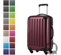 Alex - Valise bagage à main avec extension trolley cabine 4 roulettes, bagage à bord pour chaque compagnie aérienne, trolley de voyage taille S coque dure brillante, 55 cm, 42 litres,rouge foncé (Bour