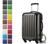 Alex - Valise bagage à main avec extension trolley cabine 4 roulettes, bagage à bord pour chaque compagnie aérienne, trolley de voyage taille S coque dure brillante, 55 cm, 42 litresGraphit