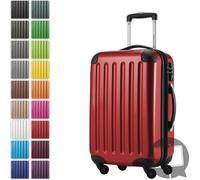 Alex - Valise bagage à main avec extension trolley cabine 4 roulettes, bagage de bord pour chaque compagnie aérienne, trolley de voyage taille S coque dure brillante, 55 cm, 42 litres,Rouge