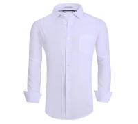 Alex Vando Chemise Habillée Infroissable pour Homme, Coupe Droite, Chemise Boutonnée Extensible dans Les 4 Sens, Blanc, Taille S