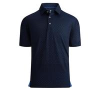 Alex Vando Polo de golf pour homme à manches courtes avec technologie d'évacuation de l'humidité et séchage rapide - Polos de performance pour homme, Pois noirs., S