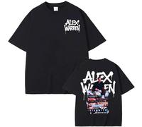 Alex Warren Retro All Album T-Shirt Décontracté en Coton À Manches Courtes Unisexe Hip-hop Tendance Homme/Femme Haut-Black||x_s