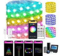 Alexa 100 LED Guirlande Lumineuse, 10M Smart WiFi Guirlande LED Multicolore App Contrôle, Sync avec Musique, Alimenté par USB, Compatible avec Alexa/Google Home, Décor pour Soirée Noël Chambre Fête