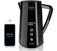 Alexa Bouilloire Électrique Intelligente WIFI 1,5L, Sans Fil, Écran Tactile LED, SWAN, SK14650BLKNEU, 1800, Noir Noir G