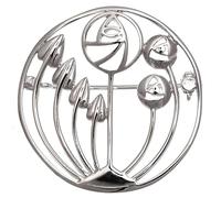 Alexander Castle Broche Charles Rennie Mackintosh en argent sterling, Argent sterling, argent sterling, argent, Sans pierre