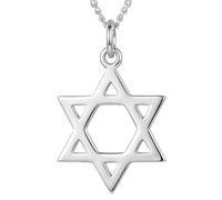 Alexander Castle Collier avec pendentif étoile de David en argent sterling 925 massif pour hommes, femmes, garçons et filles - avec chaîne en argent de 45,7 cm et boîte cadeau, Argent sterling, Sans