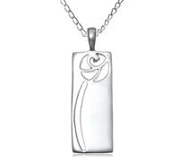 Alexander Castle Collier Charles Rennie Mackintosh en Argent Sterling 925 pour Femmes et Adolescentes avec Chaîne en Argent de 45,7 cm et Coffret Cadeau Bijoux - 21 mm x 8 mm