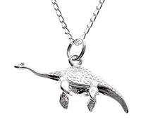 Alexander Castle Collier Dinosaure Plésiosaure en Argent Sterling 925 Monstre du Loch Ness - Pendentif 30mm x 12mm - Cadeau Écossais pour Femmes avec Coffret à Bijoux