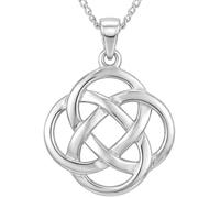 Alexander Castle Solid 925 Sterling Silver Celtic Eternity Knot Pendant Necklace for Women - Celtic Jewellery with 18" Chain & Jewellery Gift Box - 16mm x 16mm