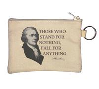 Alexander Hamilton Porte-monnaie Inscription Those Who Stand for Nothing Fall for Anything Beige