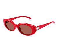 Alexander McQueen Femme Alexander McQueen AM0469S 003 Lunettes de soleil Acétate Rouge Marron Ronde