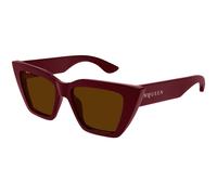 Alexander McQueen Femme Alexander McQueen AM0507S 003 Lunettes de soleil Acétate Bordeaux Marron Cat Eye