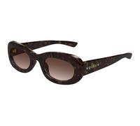 Alexander McQueen Femme Alexander McQueen AM0527S 002 Lunettes de soleil Acétate La Havane Marron Ronde