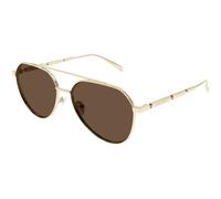 Alexander McQueen Homme Alexander McQueen AM0478S 002 Lunettes de soleil Métal Or Marron Pilote