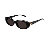Alexander McQueen Femme AM0469S 001 Lunettes de soleil Acétate Noir Gris Ronde