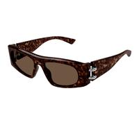 Alexander McQueen Unisex Alexander McQueen AM0471S 002 Lunettes de soleil Acétate Havane Marron Carré