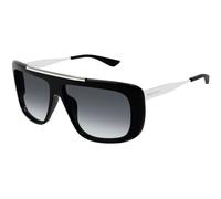 Alexander McQueen Unisex Alexander McQueen AM0492S 001 Lunettes de soleil Acétate Noir Gris Pilote