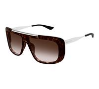 Alexander McQueen Unisex Alexander McQueen AM0492S 003 Lunettes de soleil Acétate Havane Marron Pilote