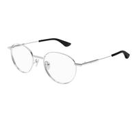 Alexander McQueen Unisex Alexander McQueen AM0502O 001 Montures optiques Métal Argent Transparent Ronde