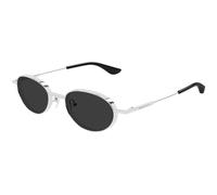 Alexander McQueen Unisex Alexander McQueen AM0523S 001 Lunettes de soleil Acétate Argent Gris Ronde