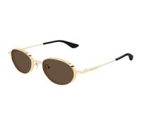 Alexander McQueen Unisex Alexander McQueen AM0523S 002 Lunettes de soleil Acétate Or Marron Ronde