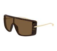 Alexander McQueen Unisex Alexander McQueen AM0524S 002 Lunettes de soleil Acétate La Havane Marron Carré