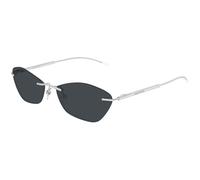 Alexander McQueen Unisex Alexander McQueen AM0525S 001 Lunettes de soleil Acétate Argent Gris Géométrique