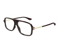 Alexander McQueen Unisex Alexander McQueen AM0555O 002 Montures optiques Acétate La Havane Transparent Pilote