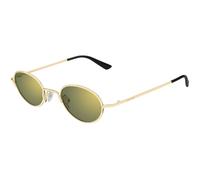 Alexander McQueen Unisex Alexander McQueen AM0562S 003 Lunettes de soleil Métal Or Vert Ronde