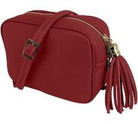 ALEXANDER MILANO Sac à main en cuir véritable pour femme Sac en cuir lisse et laqué. 2 fermetures éclair avec longue sangle en cuir réglable. Fabriqué en Italie. Cuir italien véritable. 20 x 15 x 8