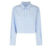 Alexander Wang - Chemise courte à logo brodé - Femme - Blouses et Chemises - Bleu - Taille: 36 FR