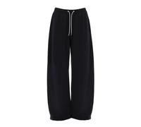 Alexander Wang - Mid Rise Sweat Pant w/ Rhinestone Drawcord - Femme - Pantalons - Noir - Taille: 40 FR