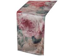 Alexandra House Living Chemin de Table Rose Textile 180 x 30 cm Velours Floral