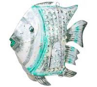 Alexandra House Living Figurine décorative Blanc Vert Bois de Mangue Poisson 15 x 65 x 80 cm