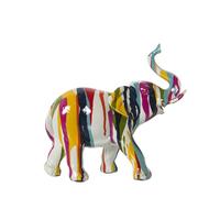 Alexandra House Living Figurine décorative Multicolore en Plastique éléphant Peinture 10 x 23 x 22 cm
