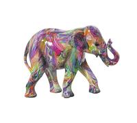 Alexandra House Living Figurine décorative Multicolore en Plastique éléphant Peinture 11 x 18 x 24 cm