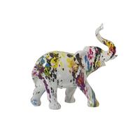 Alexandra House Living Figurine décorative Multicolore en Plastique éléphant Peinture 14 x 30 x 28 cm
