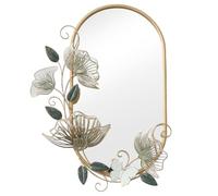 Alexandra House Living Miroir Mural doré métal Fleur 7 x 49 x 72 cm