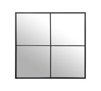 Alexandra House Living Miroir Mural Noir en métal avec fenêtre 5 x 73 x 73 cm