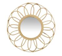 Alexandra House Living Miroir Mural Rond en Fibre Naturelle 2 x 54 x 54 cm