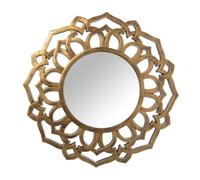 Alexandra House Living Miroir Mural Rond en Plastique doré 4 x 54 x 57 cm