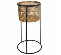 Alexandra House Living Pot Noir doré métal 24 x 50 x 24 cm avec Support