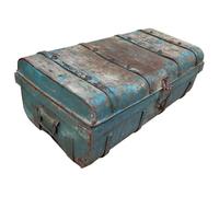 Alexandra House Living Valise décorative Bleue Fer Style Artisanal 34 x 23 x 64 cm